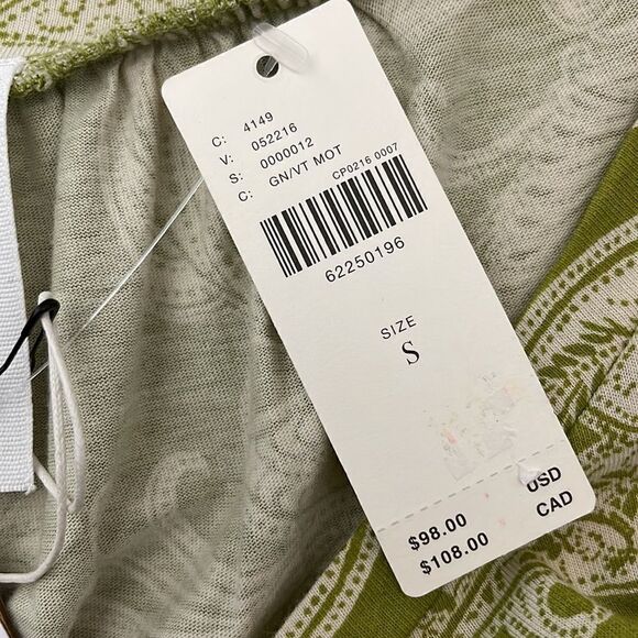 Anthropologie Daily Practice Mini Dress Green Floral Paisley Print S NWT - Picture 10 of 11